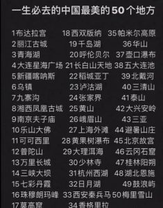 中国一生必去的10个旅游胜地-