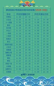 天津9号线地铁时间表-