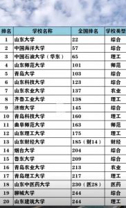 山东大学排行榜-