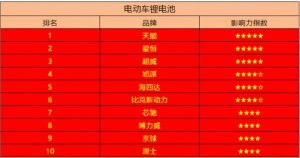 电动车电池十大名牌排行榜-
